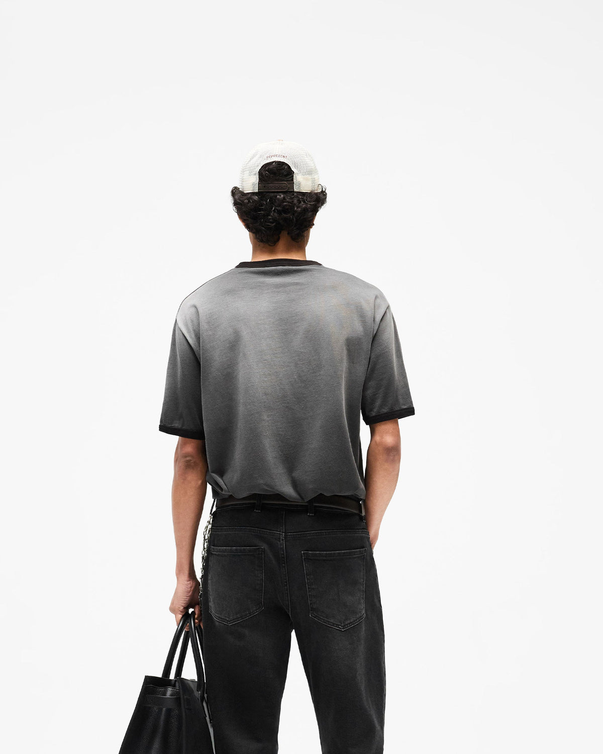 REPRESENT Represent Ringer T-Shirt - Stained Black