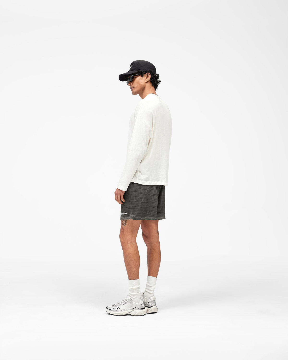 REPRESENT Washed Mesh Shorts - Vintage Grey