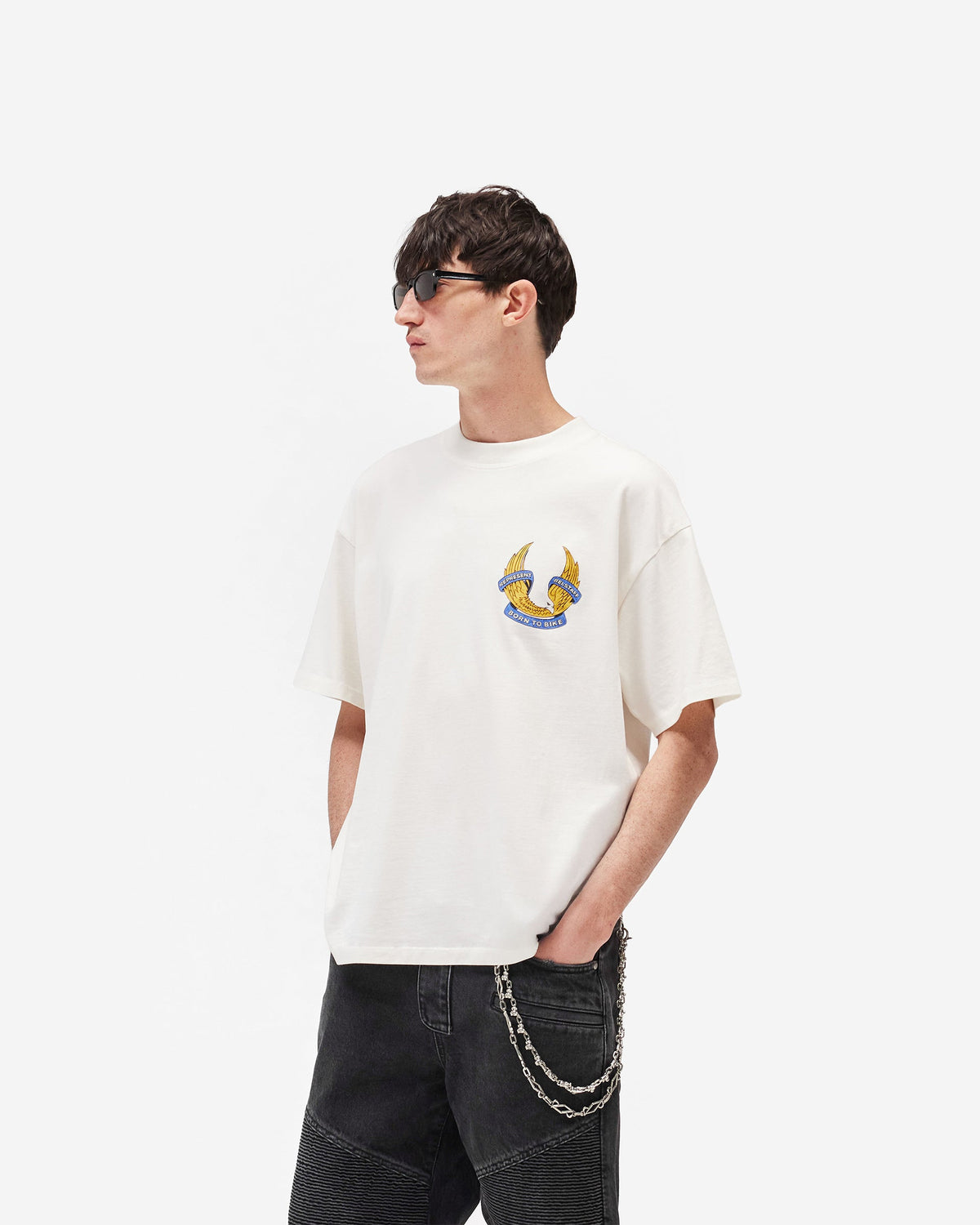REPRESENT Represent X Belstaff Born To Bike T-Shirt - Flat White