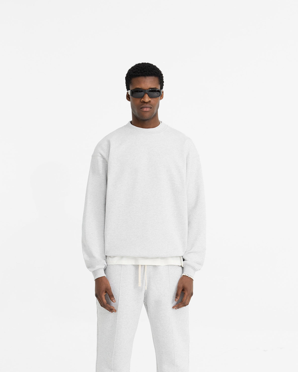 REPRESENT Initial Oversized Sweater - Ice Grey Marl