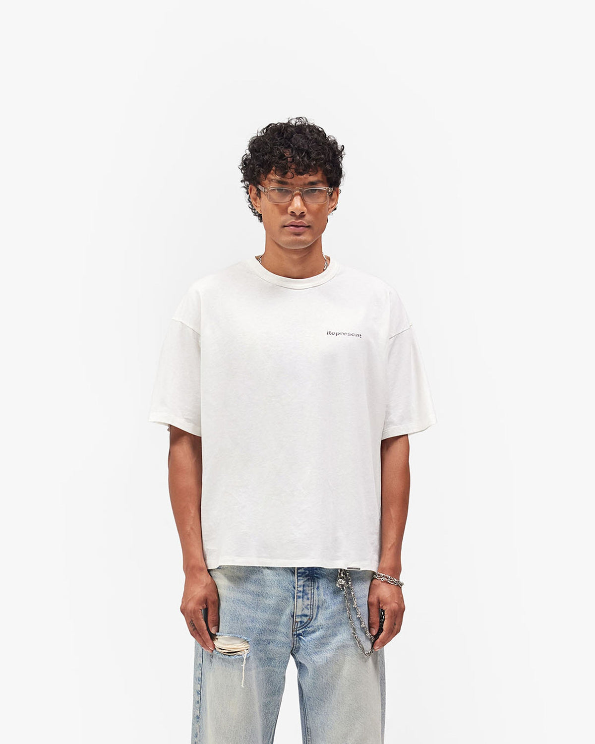 REPRESENT Lowercase Logo T-Shirt - Flat White
