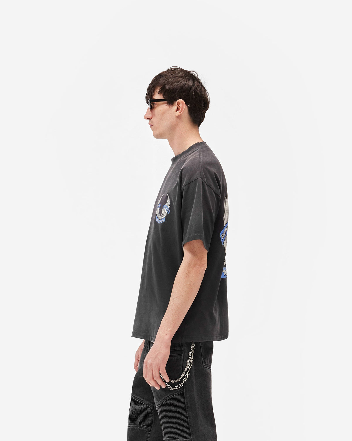 REPRESENT Represent X Belstaff Born To Bike T-Shirt - Aged Black