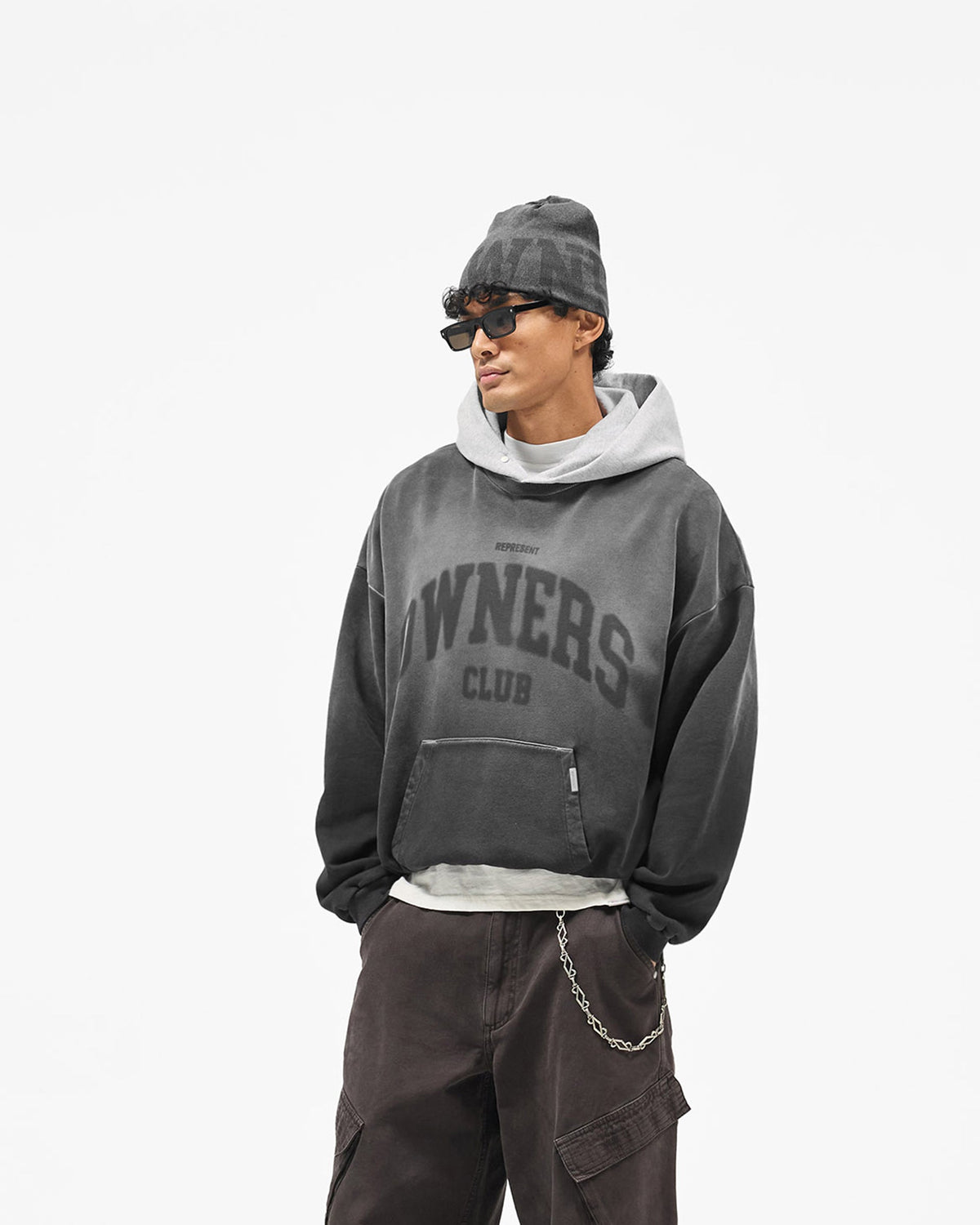 REPRESENT Represent Owners Club Contrast Hoodie - Weathered Black