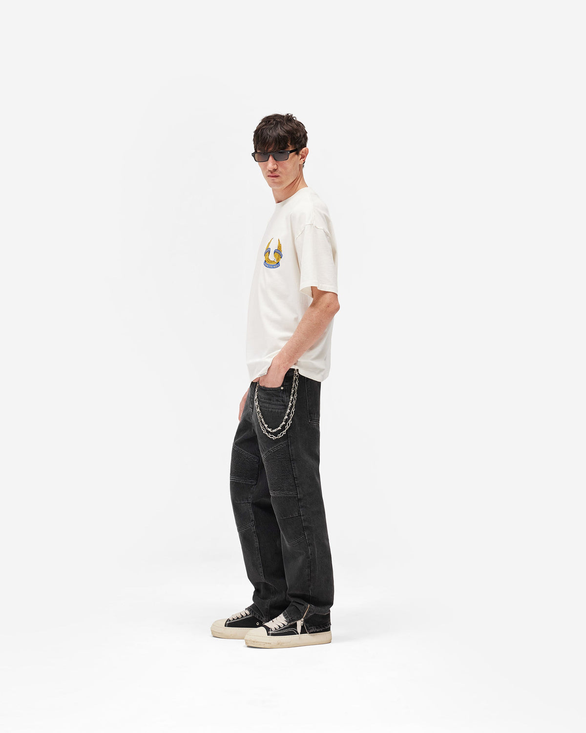 REPRESENT Represent X Belstaff Born To Bike T-Shirt - Flat White