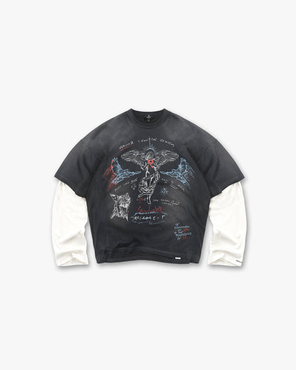 REPRESENT Heavier Than The Heavens Long Sleeve T-Shirt - Washed Black