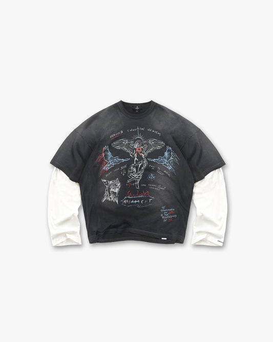 REPRESENT Heavier Than The Heavens Long Sleeve T-Shirt - Washed Black