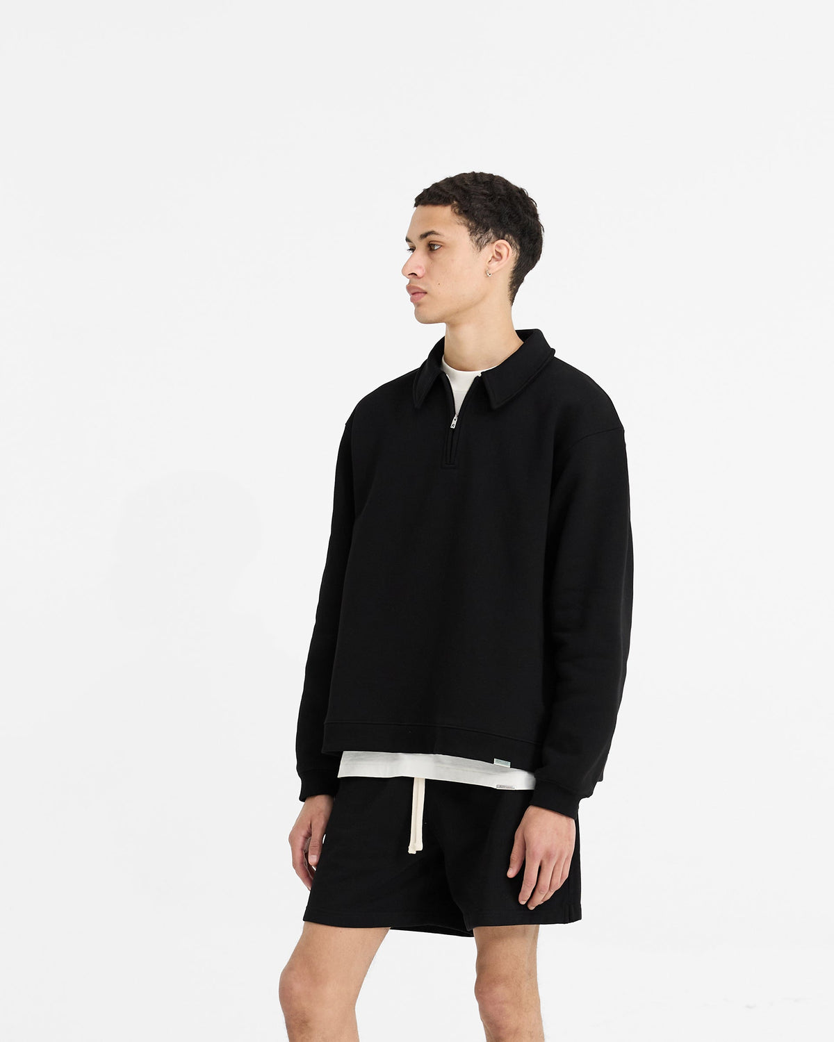 REPRESENT Initial Boxy Quarter Zip - Jet Black