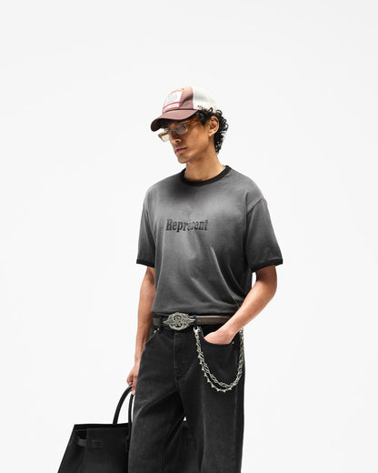 REPRESENT Represent Ringer T-Shirt - Stained Black