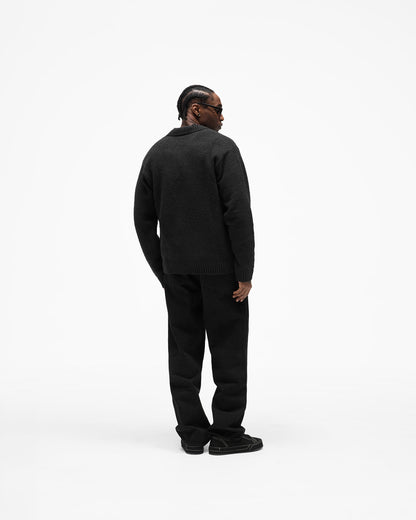 REPRESENT Knitted Boucle Polo - Jet Black