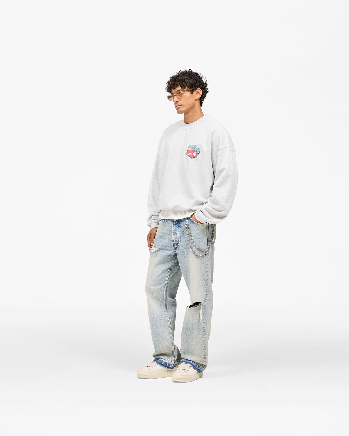 REPRESENT Represent x Beach Boys Americas Band Sweater - Ice Grey Marl