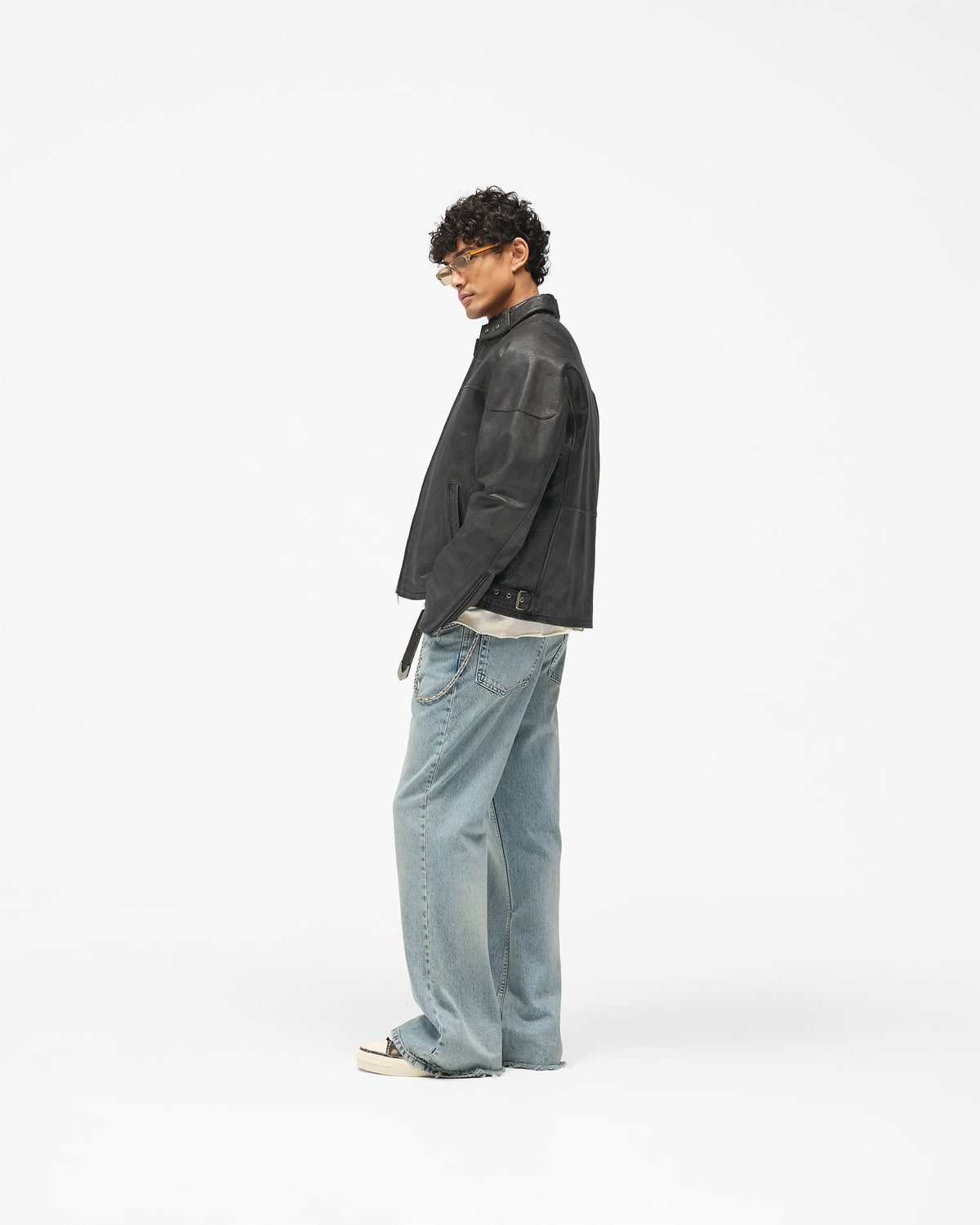 REPRESENT Flag Leather Bomber - Black