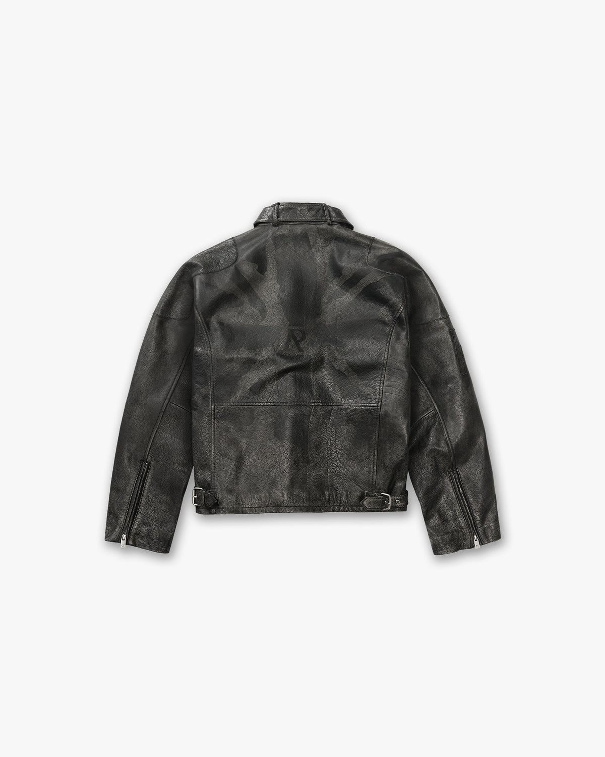 REPRESENT Flag Leather Bomber - Black