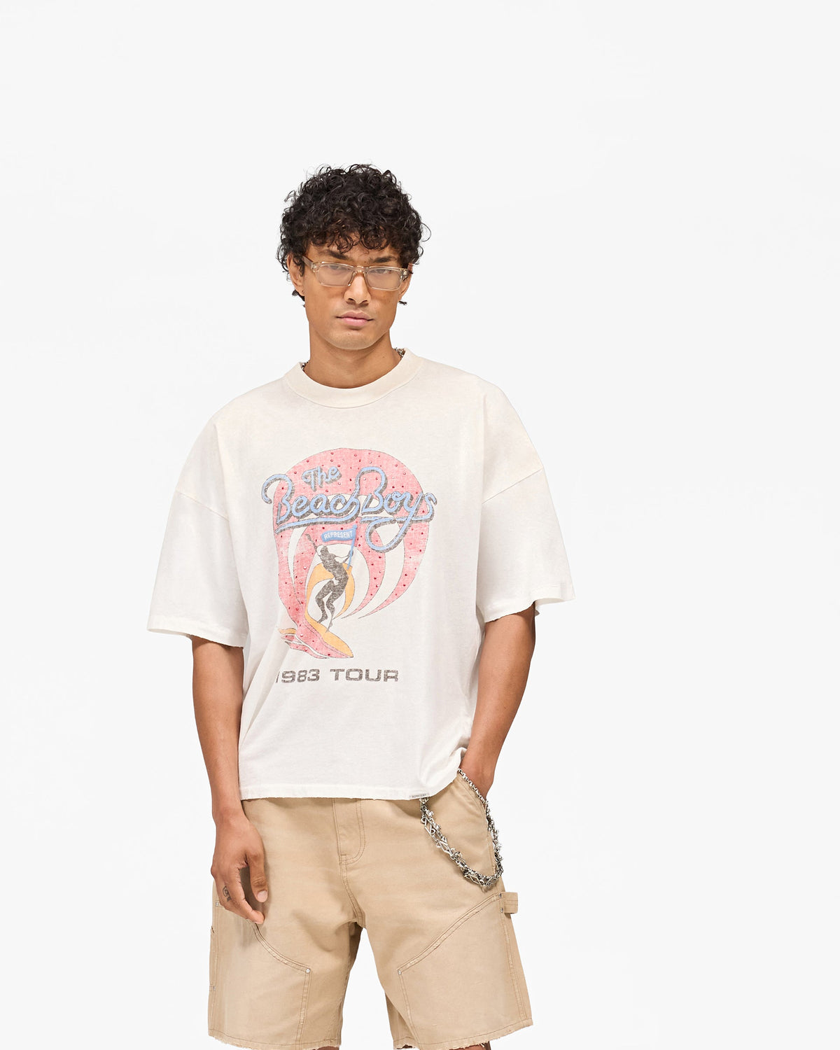 REPRESENT Represent x Beach Boys Tour T-Shirt - Washed Ecru