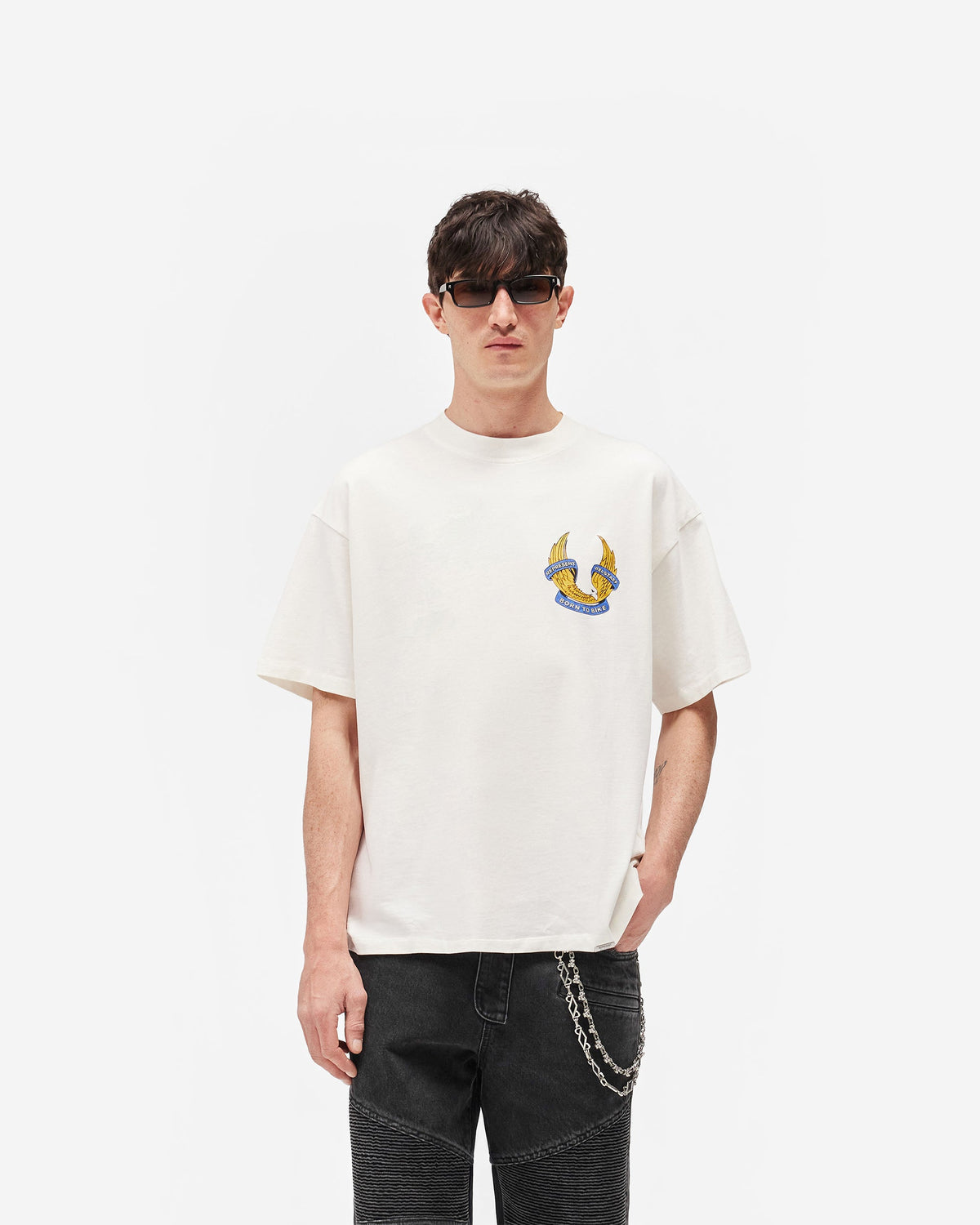 REPRESENT Represent X Belstaff Born To Bike T-Shirt - Flat White