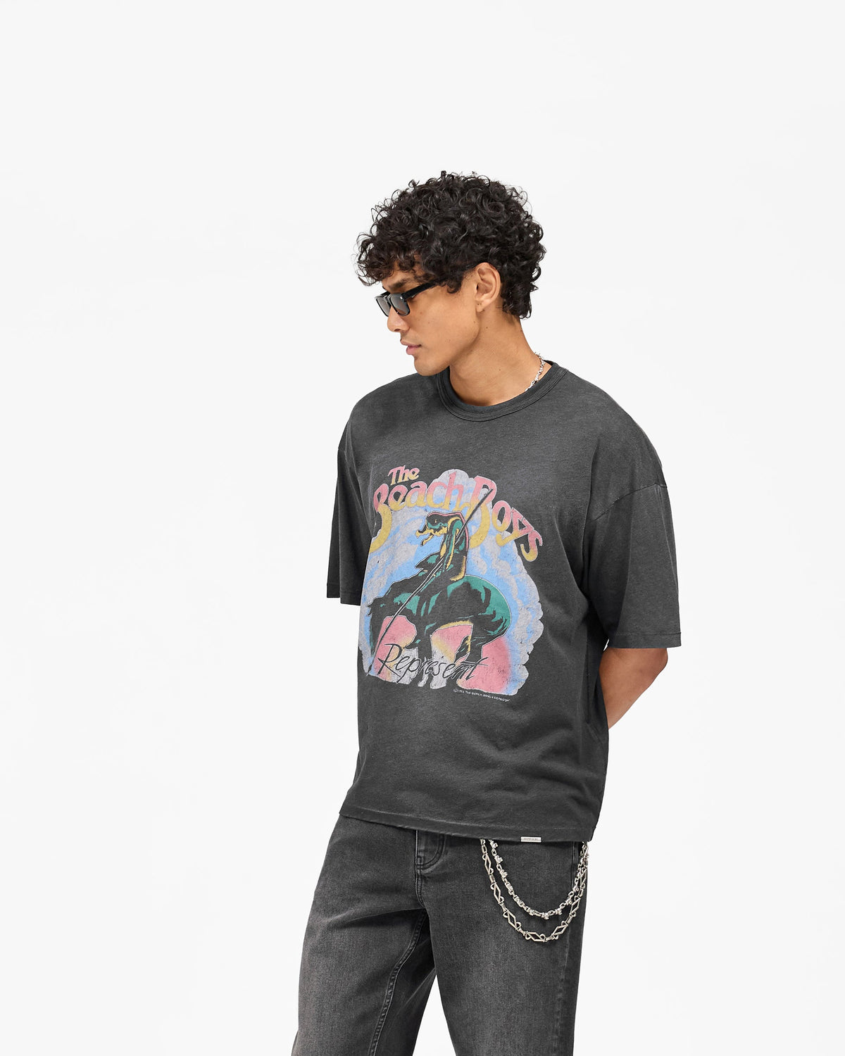 REPRESENT Represent x Beach Boys Endless Summer T-Shirt - Stained Black