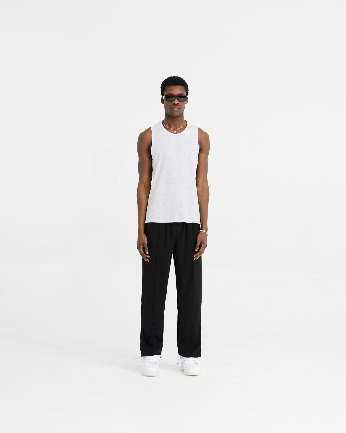 REPRESENT Initial Rib Vest - Ice Grey Marl