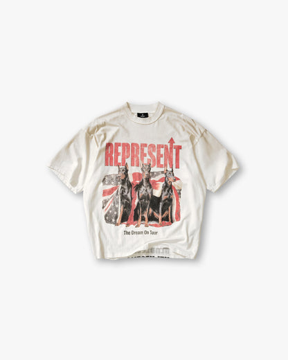 REPRESENT Dream On Tour T-Shirt - Washed Ecru