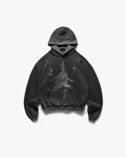 REPRESENT 247 Fallen Angel Graphic Hoodie - Vintage Black