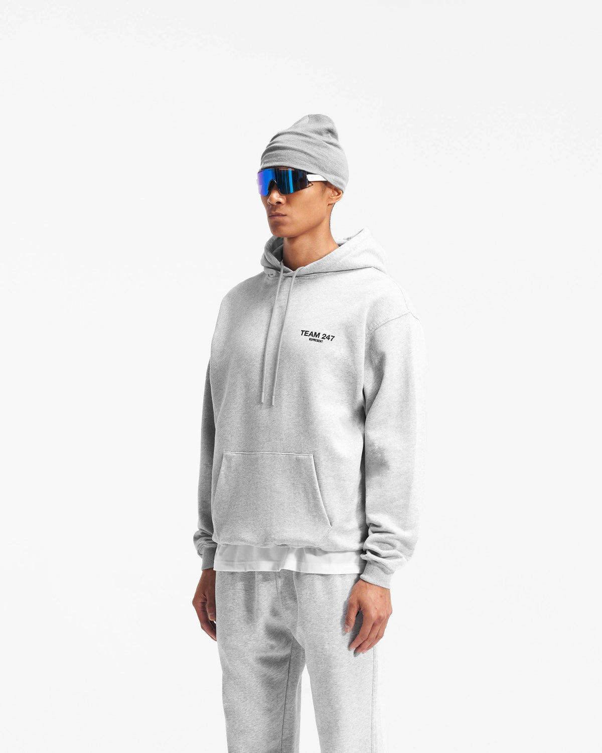 REPRESENT Team 247 Oversized Hoodie - Ash Grey