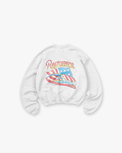 REPRESENT Represent x Beach Boys Americas Band Sweater - Ice Grey Marl