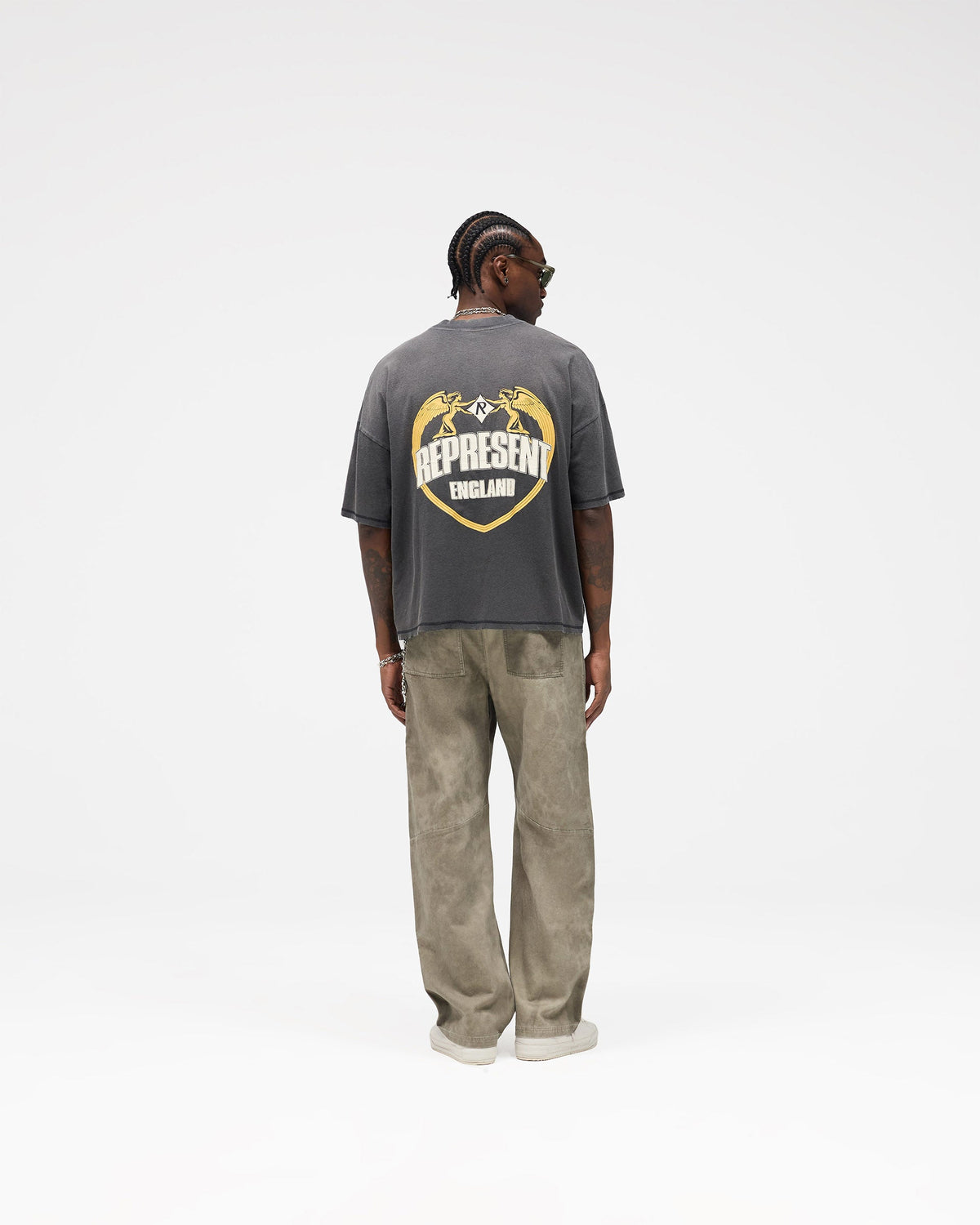 REPRESENT Angel Border T-Shirt - Stained Black