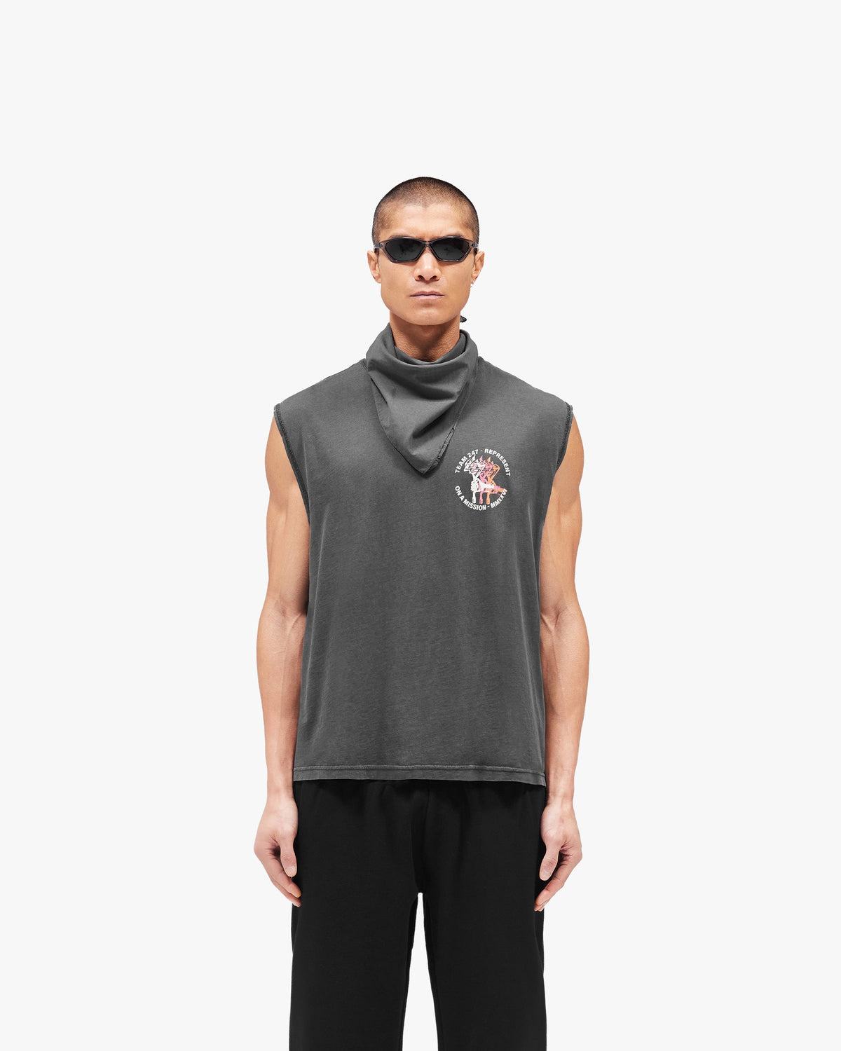 REPRESENT 247 Torch Boxy Tank - Washed Black