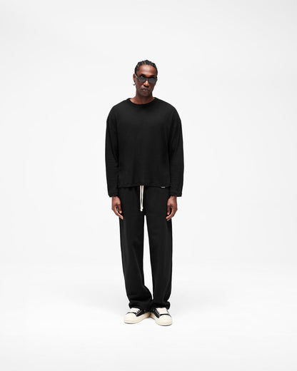 REPRESENT Initial Sheer Rib Long Sleeve T-Shirt - Jet Black