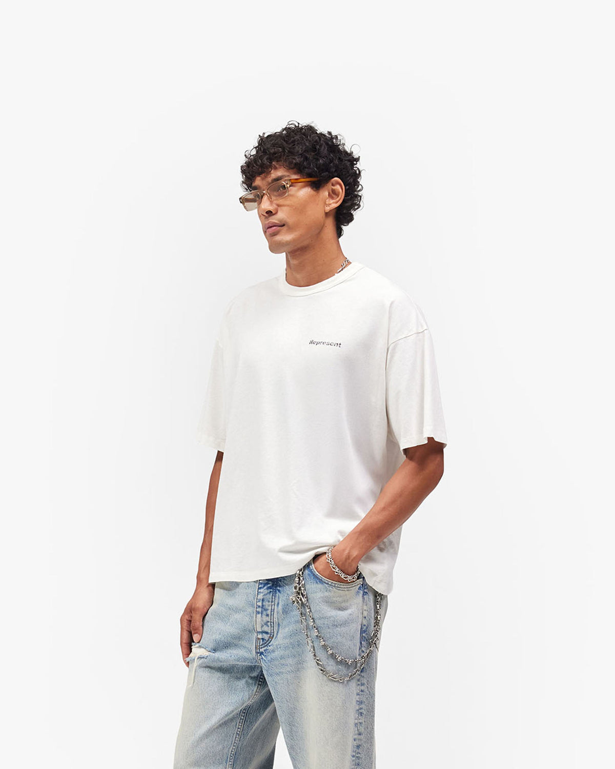 REPRESENT Lowercase Logo T-Shirt - Flat White