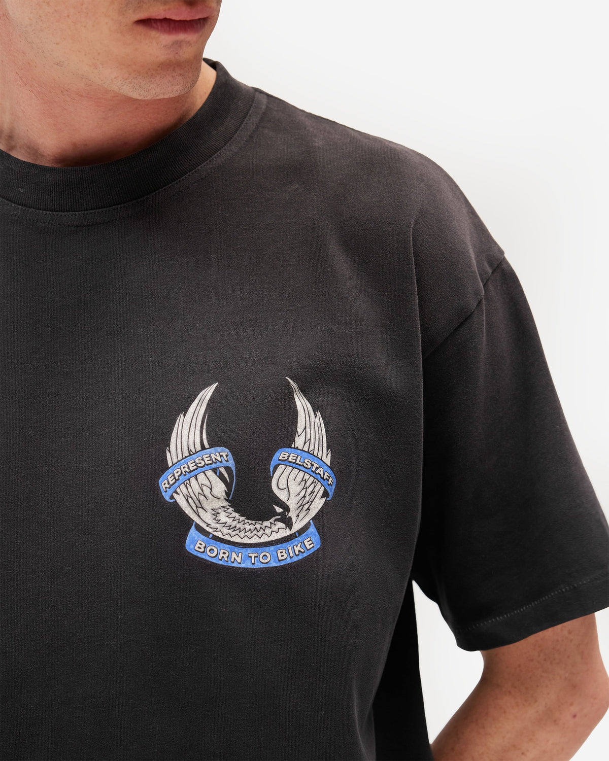 REPRESENT Represent X Belstaff Born To Bike T-Shirt - Aged Black