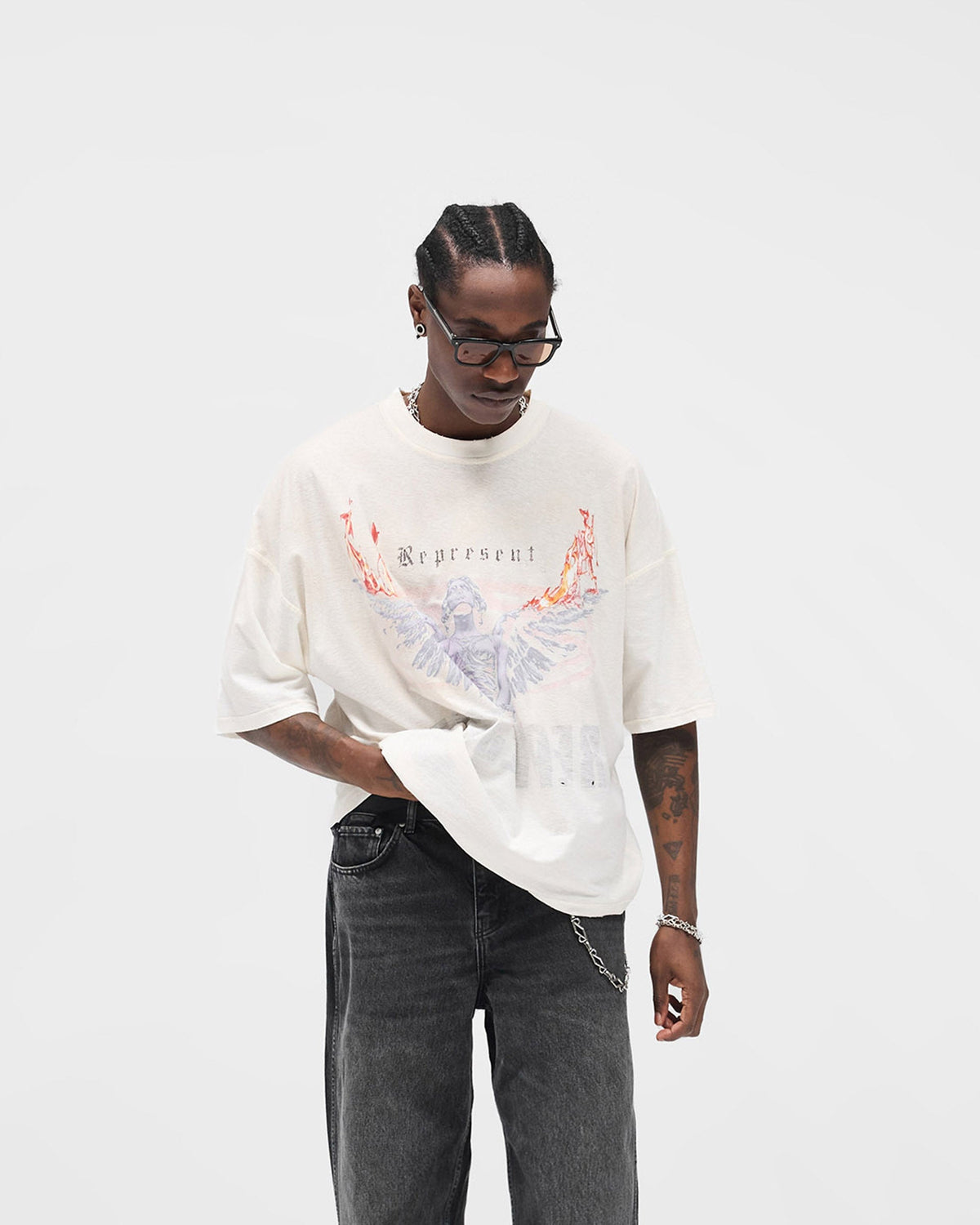 REPRESENT Reversible Living Legacy Tour T-Shirt - Flat White
