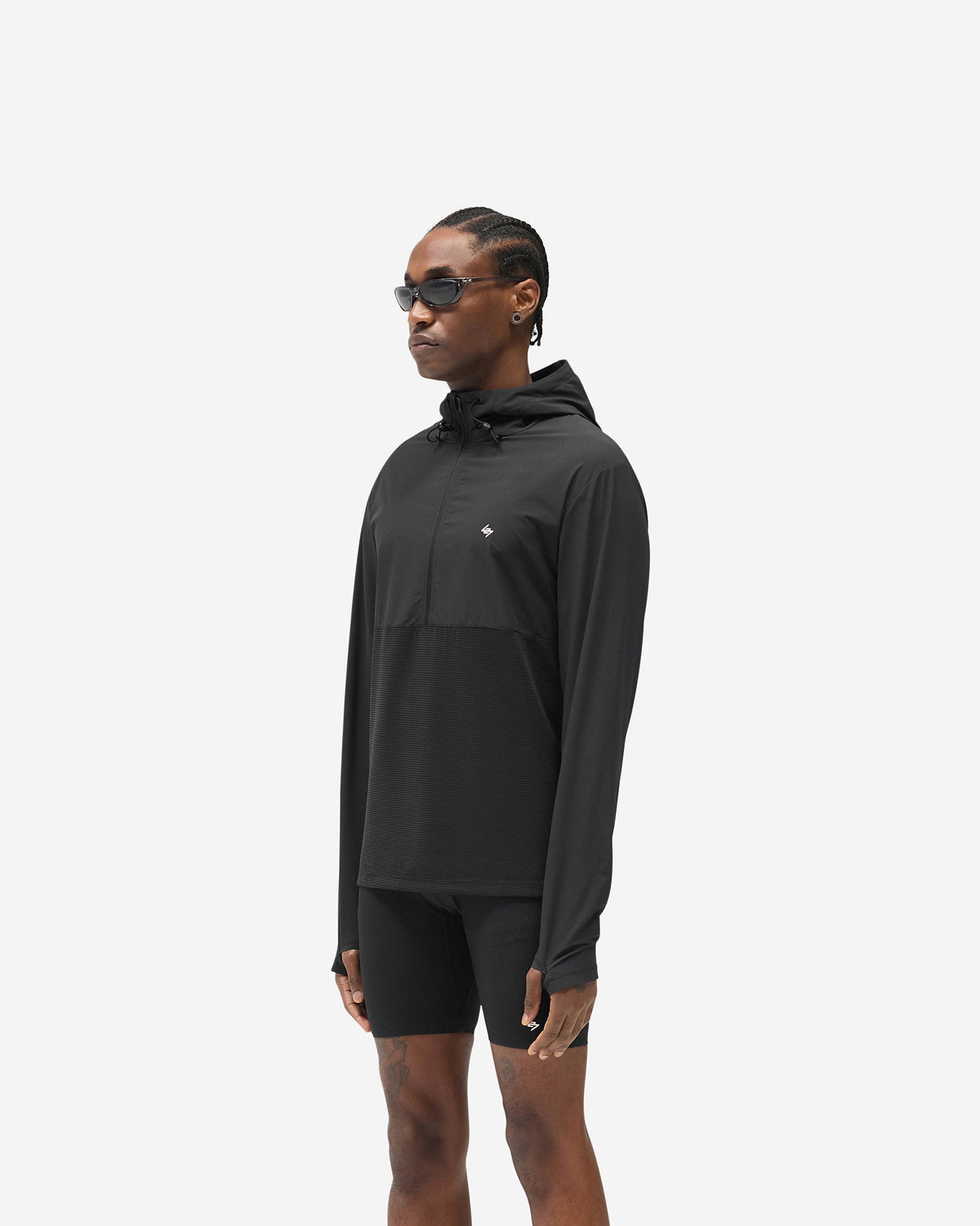 REPRESENT 247 Hooded Quarter Zip - Black