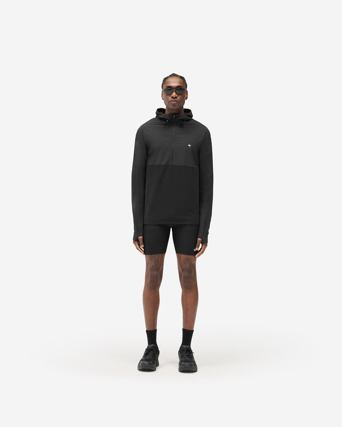 REPRESENT 247 Hooded Quarter Zip - Black