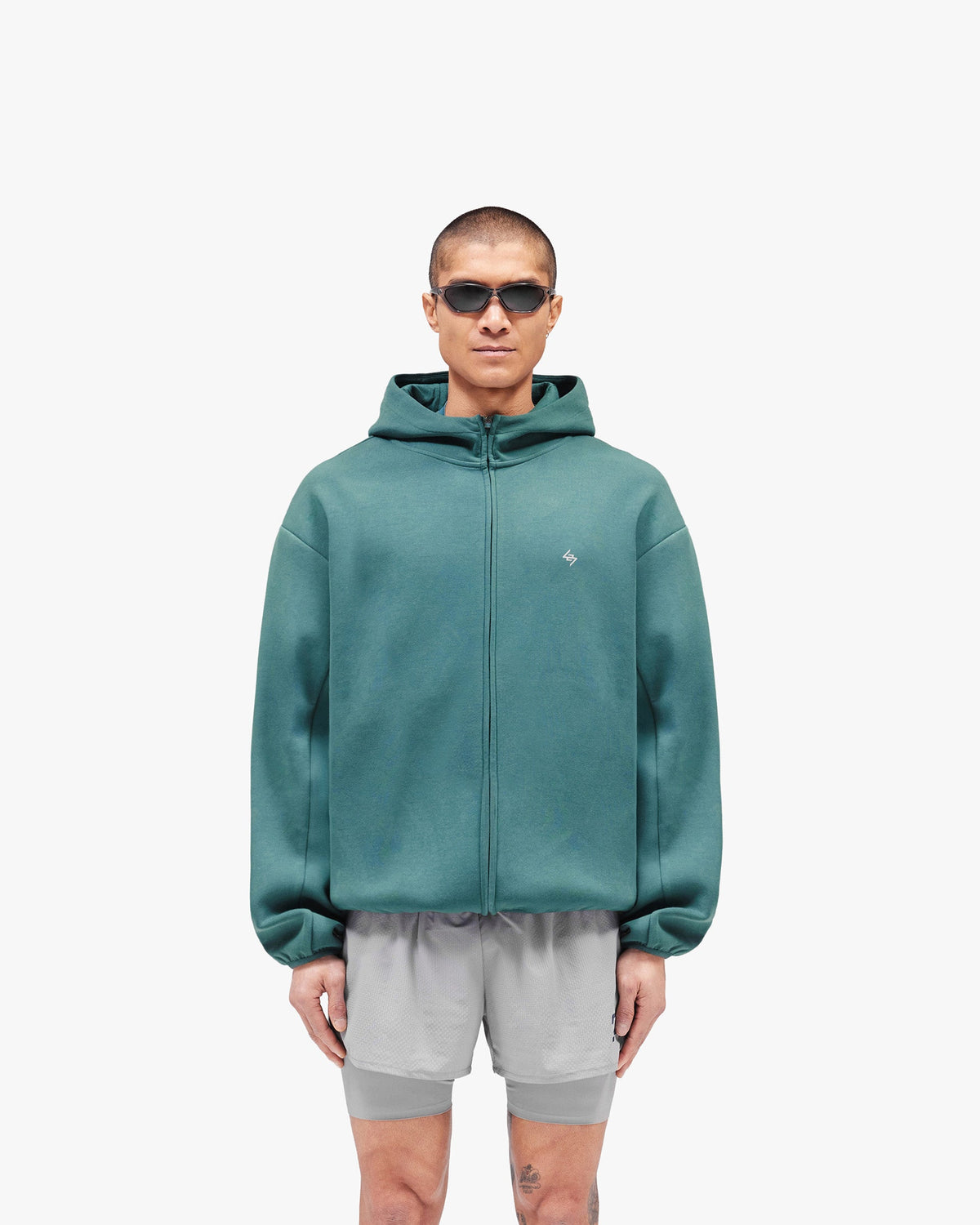 REPRESENT 247 Form Zip Hoodie - Teal