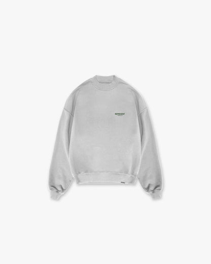 REPRESENT Represent Owners Club Sweater - Ash Grey Racing Green