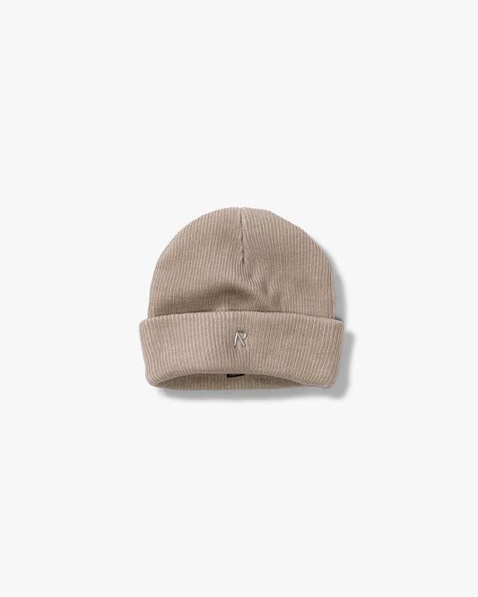 REPRESENT Rib Knit Beanie - Dark Taupe