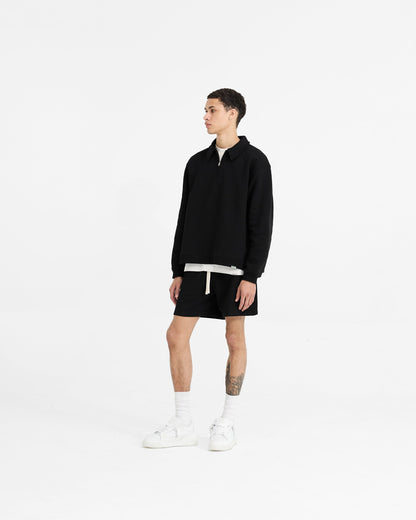 REPRESENT Initial Boxy Quarter Zip - Jet Black