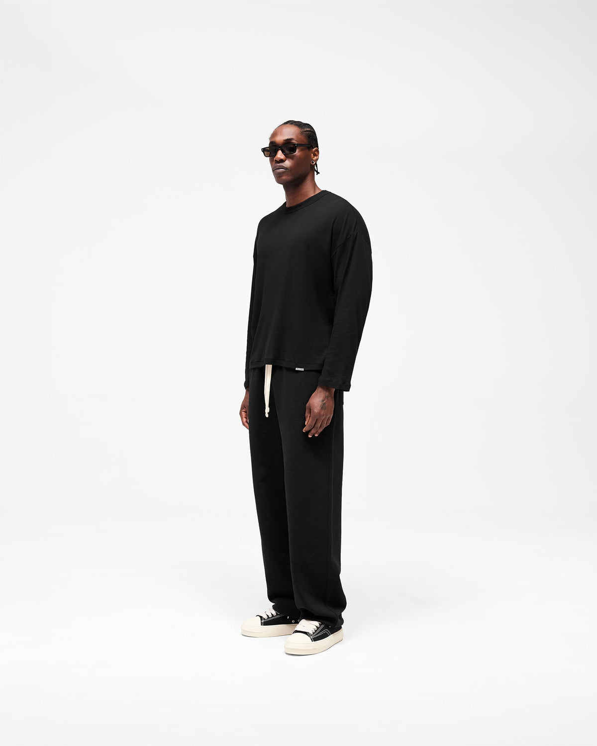 REPRESENT Initial Sheer Rib Long Sleeve T-Shirt - Jet Black