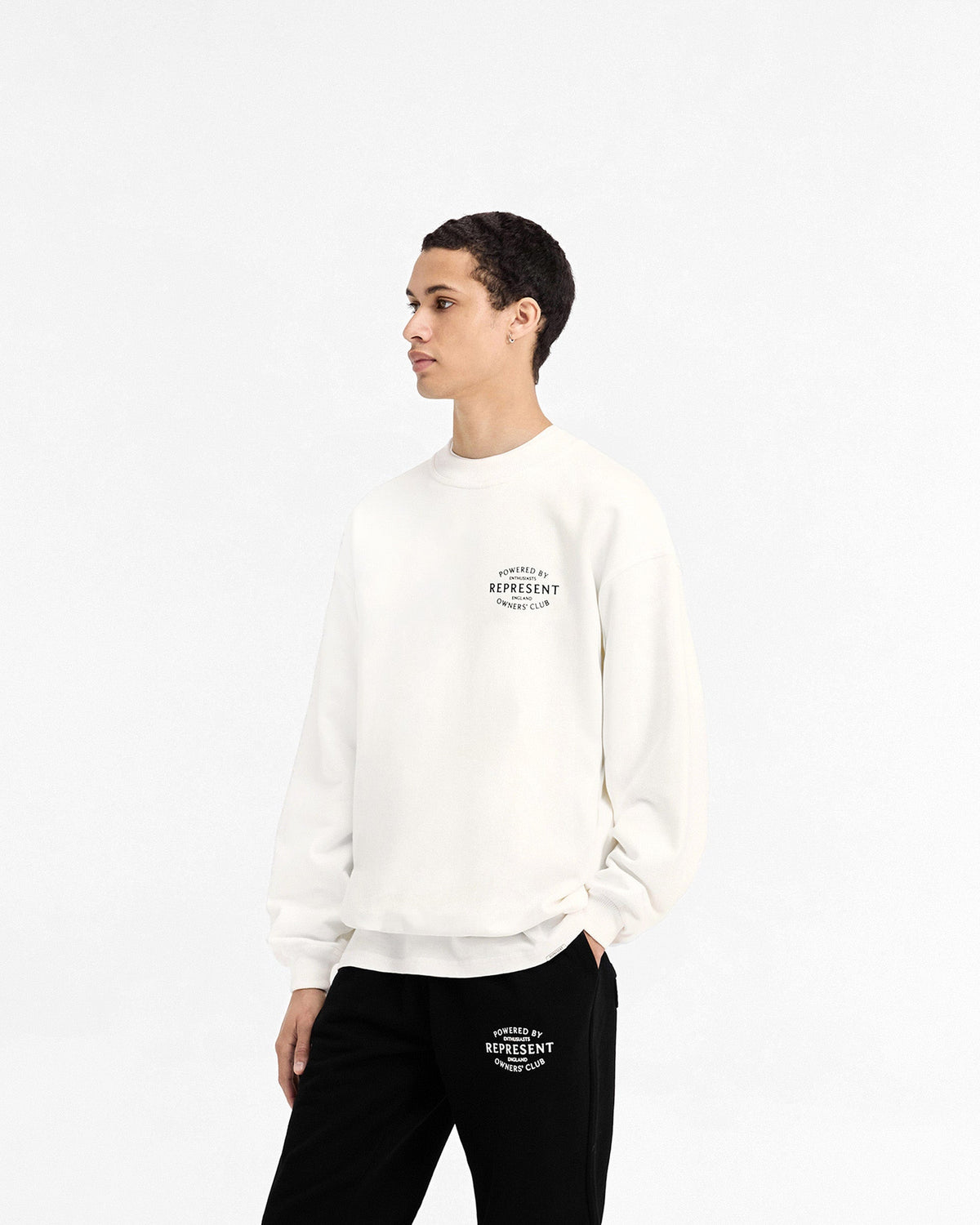 REPRESENT Represent Owners Club Stamp Sweater - Flat White
