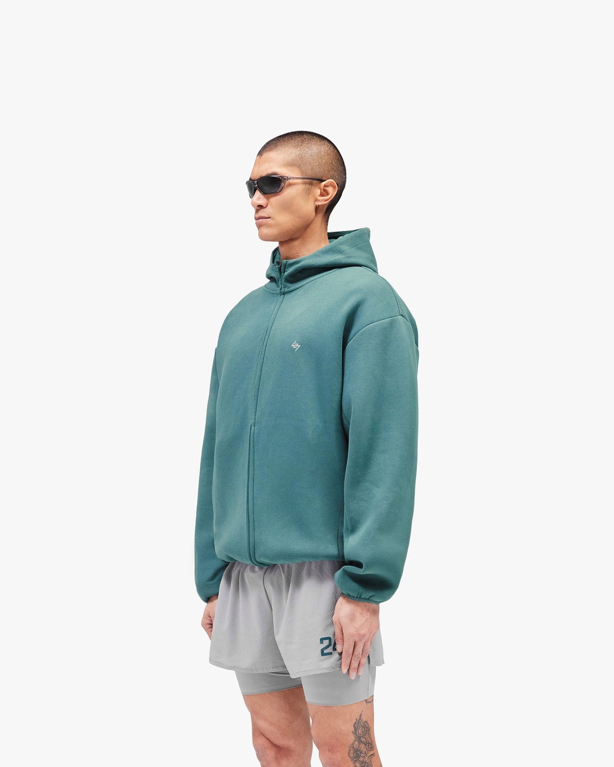 REPRESENT 247 Form Zip Hoodie - Teal
