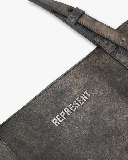 REPRESENT Distressed Leather Tote Bag - Brown
