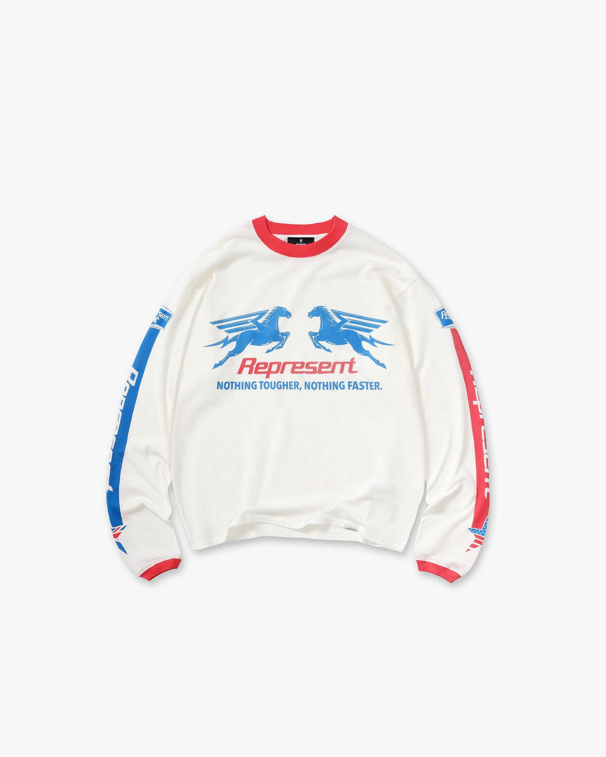 REPRESENT Mesh Pegasus Long Sleeve T-Shirt - Flat White