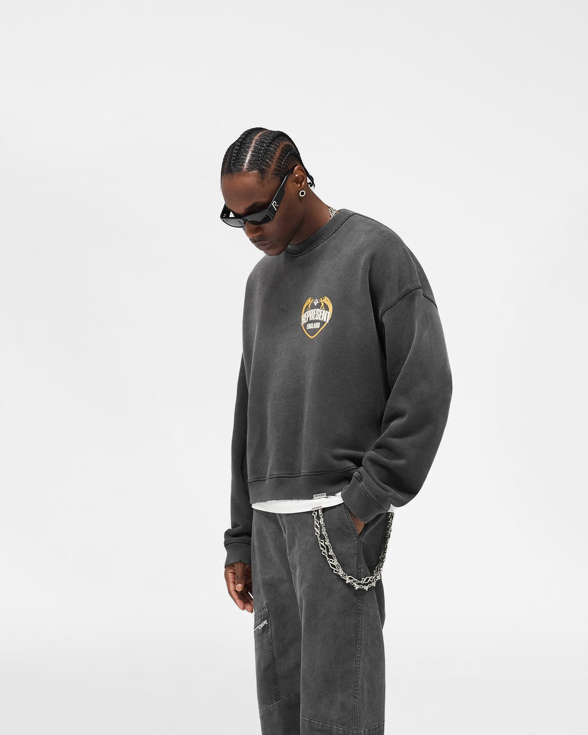REPRESENT Angel Border Sweater - Stained Black