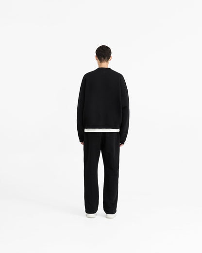 REPRESENT Initial Boxy Sweater - Jet Black
