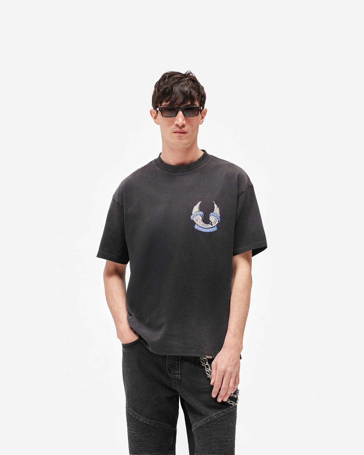 REPRESENT Represent X Belstaff Born To Bike T-Shirt - Aged Black