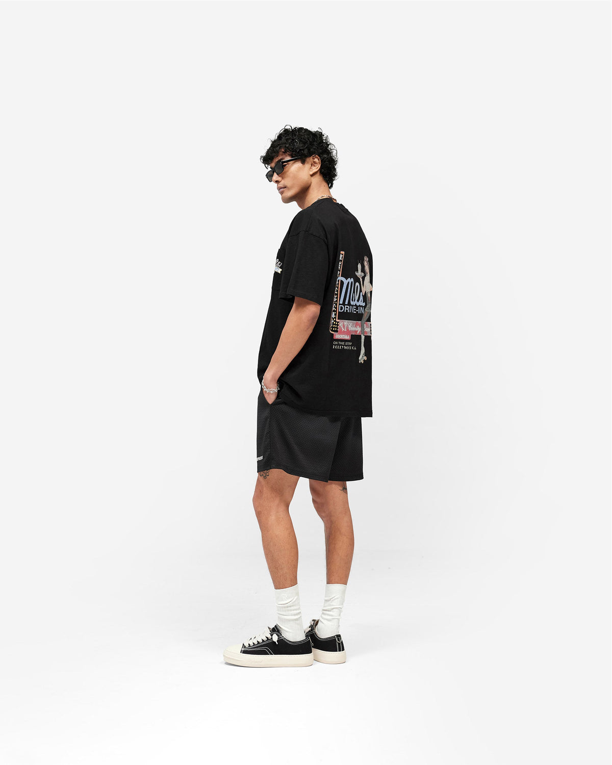 REPRESENT Washed Mesh Shorts - Black