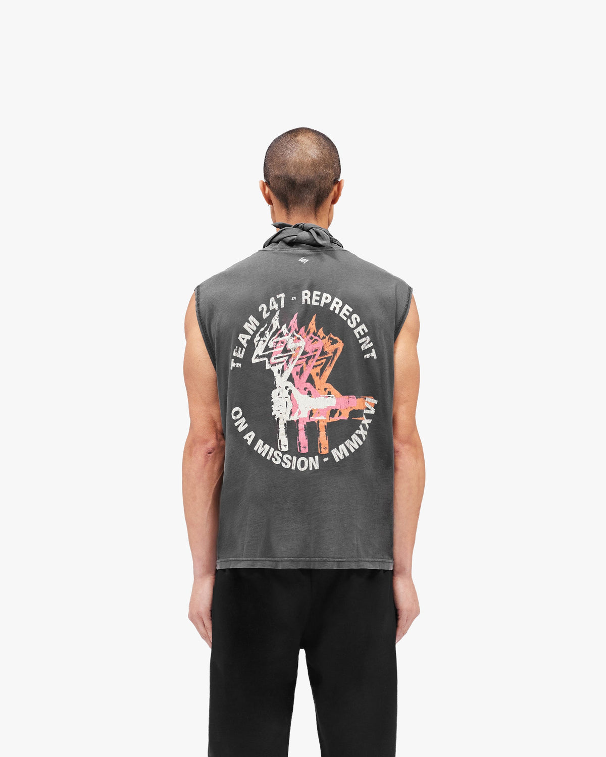 REPRESENT 247 Torch Boxy Tank - Washed Black