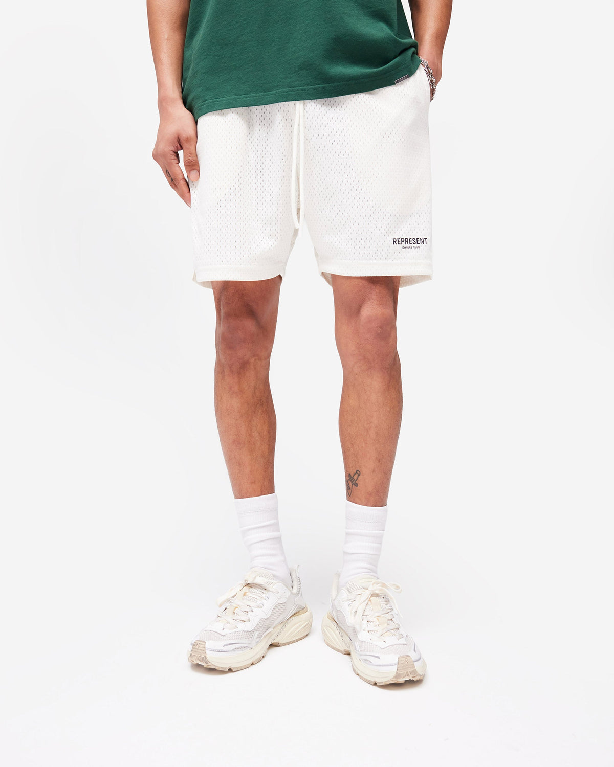 REPRESENT Represent Owners Club Mesh Shorts - Flat White