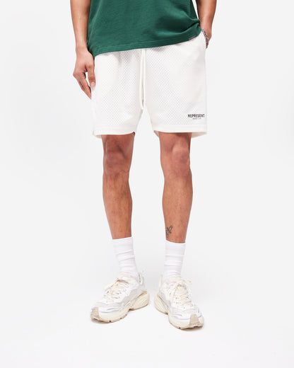 REPRESENT Represent Owners Club Mesh Shorts - Flat White