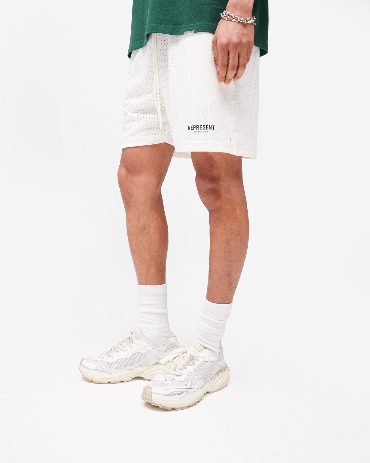 REPRESENT Represent Owners Club Mesh Shorts - Flat White