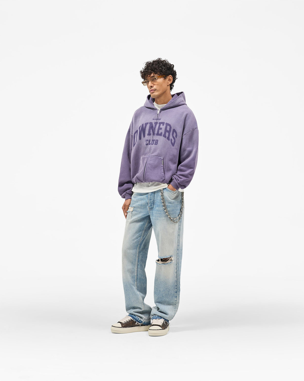 REPRESENT Represent Owners Club Zip Through Hoodie - Deep Purple
